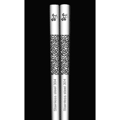 Металлические палочки для еды с декором Eco1shop Korean 23.5 см