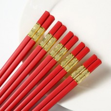 Пластиковые палочки для еды с узорами Eco1shop Красные 24 см