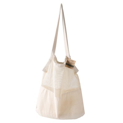 Сумка из хлопка с сетчатой вставкой на длинных ручках Eco1shop 38 x 33 см