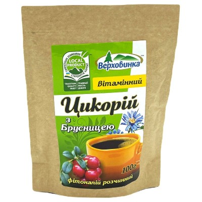 Натуральный цикорий Верховина с Брусникой 100 г