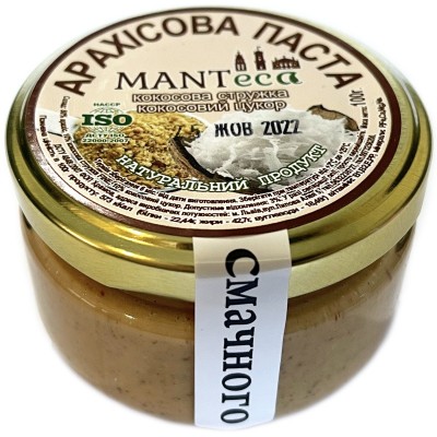 Арахисовая паста MANTeca с кокосовой стружкой и кокосовым сахаром 100 г