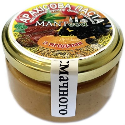 Арахисовая паста MANTeca с отборными ягодами (клюква, курага, финик, изюм) 100 г