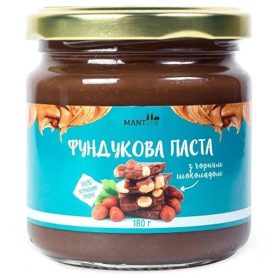 Фундуковая паста MANTeca с черным шоколадом 180 г