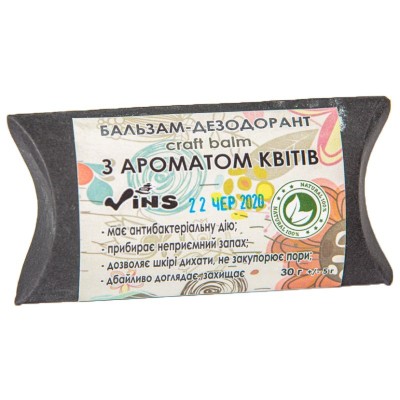 Натуральный твердый дезодорант Vins с Ароматом цветов