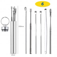 Metal set of tools for cleaning ears Ear Cleaning removal of earwax with box 6 pcs.