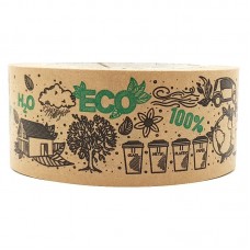 Самоклеящийся крафтовый скотч Eco1shop с рисунком Эко 100%