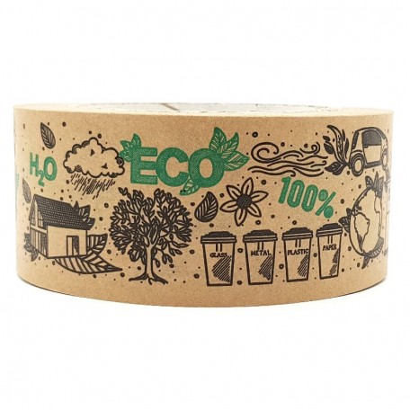 Самоклеящийся крафтовый скотч Eco1shop с рисунком Эко 100%