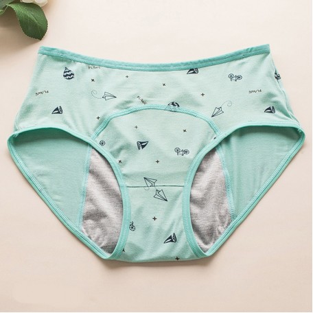 Физиологические трусы подростковые для менструации Eco1shop Cute Зеленый