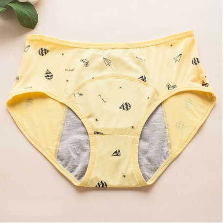 Физиологические трусы подростковые для менструации Eco1shop Cute Желтые